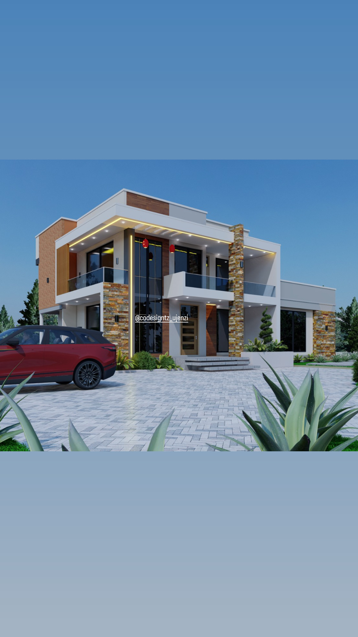 Simple one floor residential house